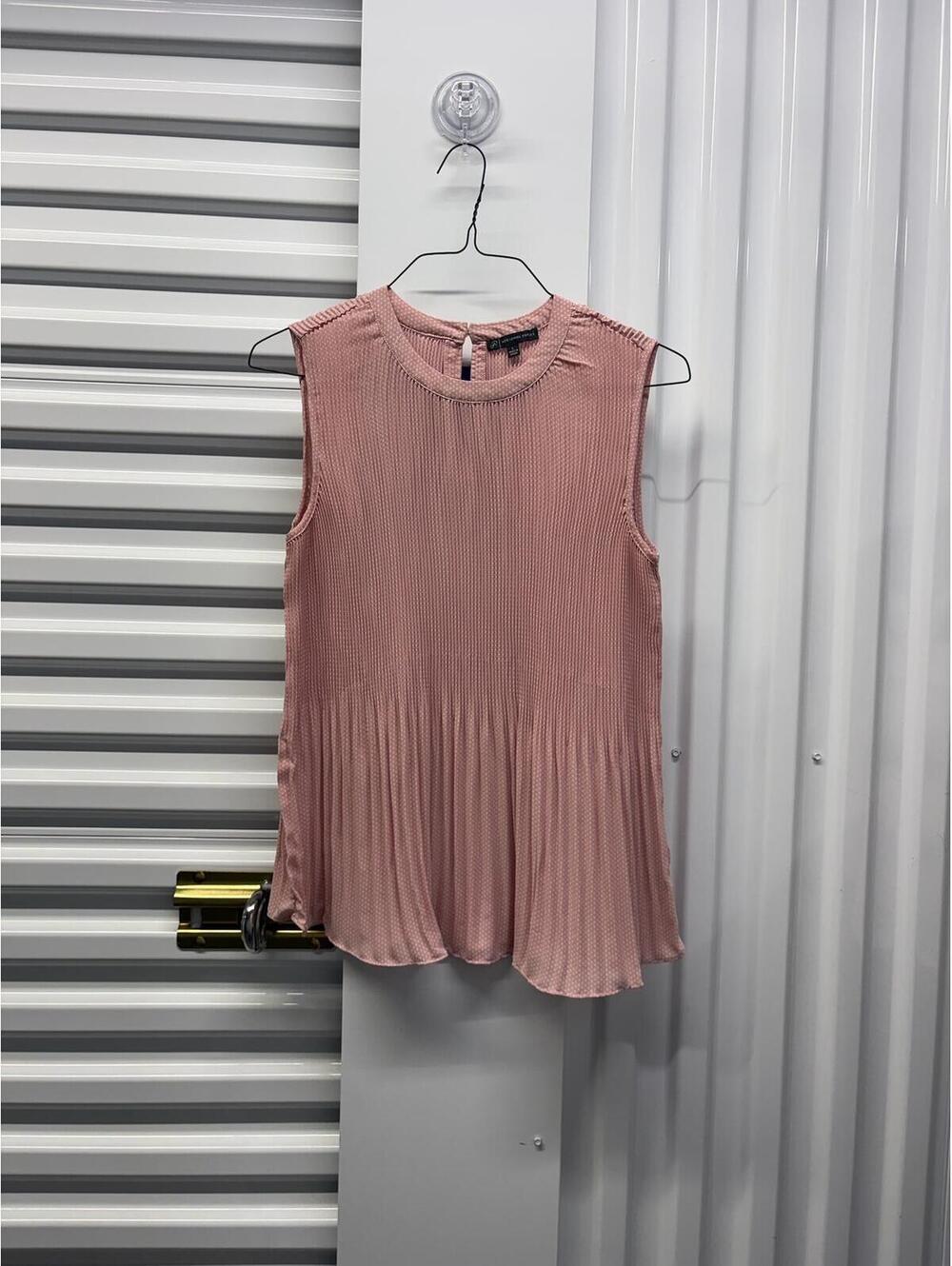 Adrianna Papell Women’s Large Adrianna Papell Pink Polka Dot Sleeveless Blouse